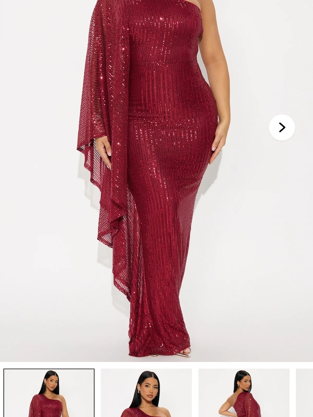 Fashion Nova Burgundy Sequin Gown
